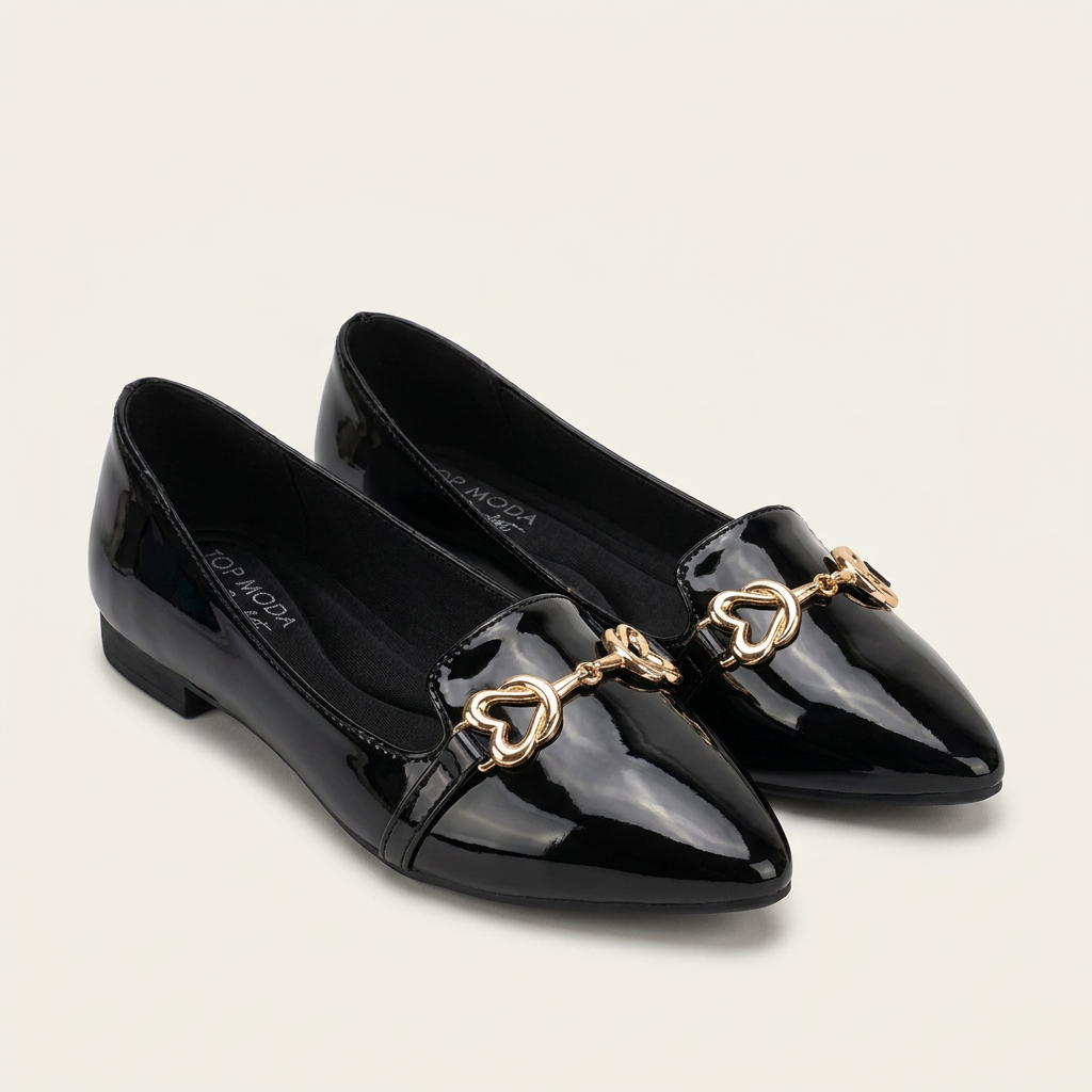 Flats Top Moda · BRIELLE-5 · BLACK PAT